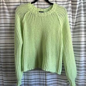 Neon green knit sweater